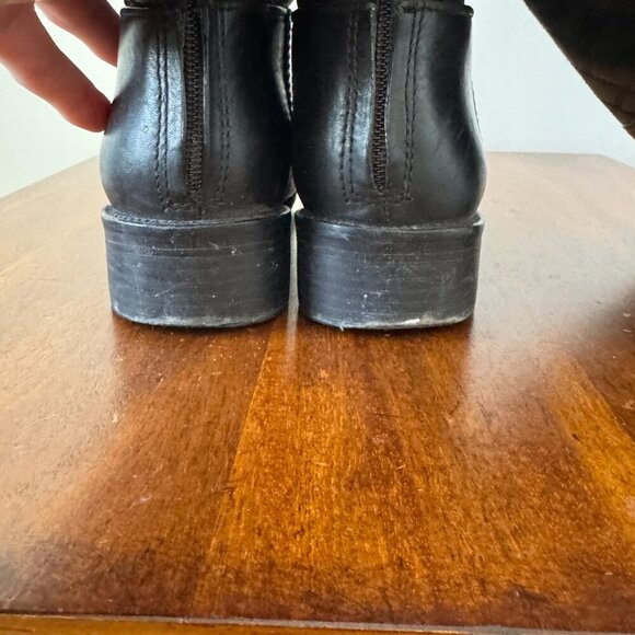 Tory Burch Claremont Quilted Pattern Leather Riding Boots Black - Picture 13 of 16